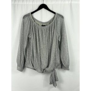 HALOGEN Women's Silver Blouse LARGE